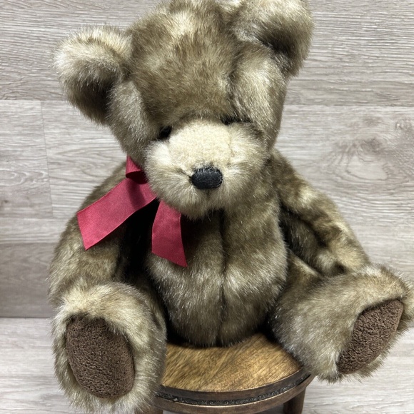 Bombay Co. Danny Teddy Bear Faux Mink Plush Russ Berrie 13" Stuffed Animal Toy - Picture 9 of 9